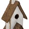 Set of 2 23.5"H Oversized Washed White Distressed Solid Wood 3-Story Villa Decorative Outdoor Garden Birdhouse